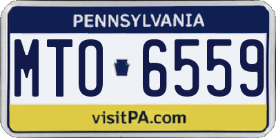 PA license plate MTO6559