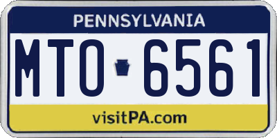 PA license plate MTO6561