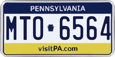 PA license plate MTO6564