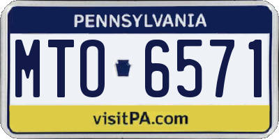 PA license plate MTO6571