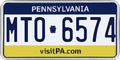 PA license plate MTO6574
