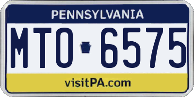 PA license plate MTO6575