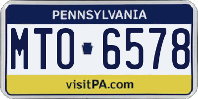 PA license plate MTO6578