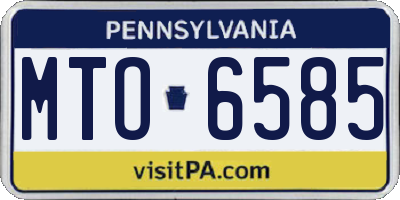PA license plate MTO6585