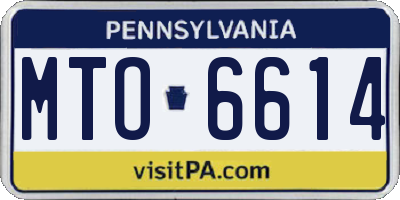 PA license plate MTO6614