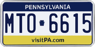 PA license plate MTO6615