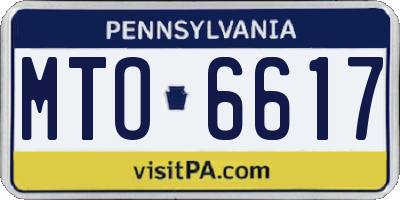 PA license plate MTO6617