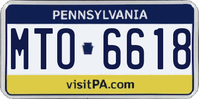 PA license plate MTO6618