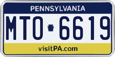 PA license plate MTO6619
