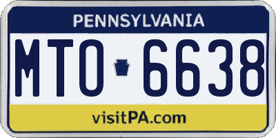 PA license plate MTO6638