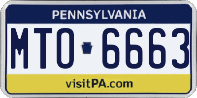 PA license plate MTO6663