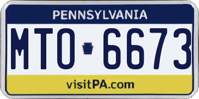 PA license plate MTO6673
