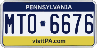PA license plate MTO6676