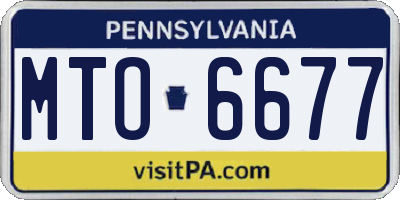 PA license plate MTO6677