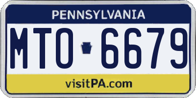 PA license plate MTO6679