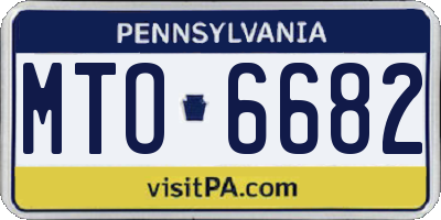 PA license plate MTO6682