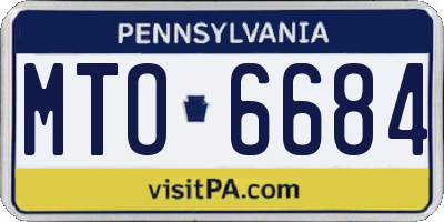 PA license plate MTO6684
