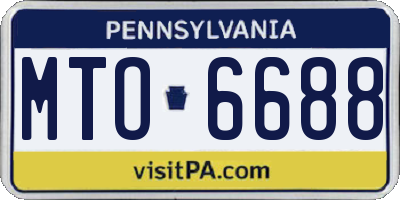 PA license plate MTO6688
