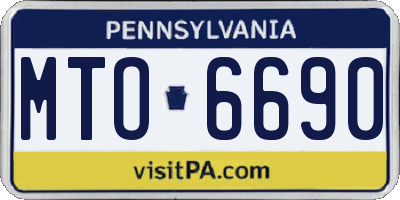 PA license plate MTO6690