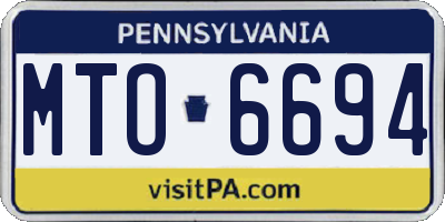 PA license plate MTO6694