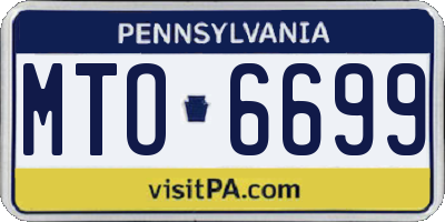 PA license plate MTO6699
