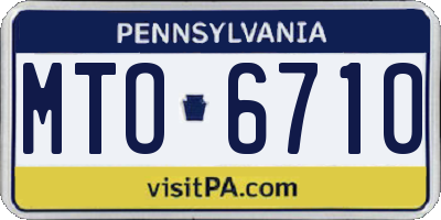 PA license plate MTO6710