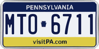 PA license plate MTO6711
