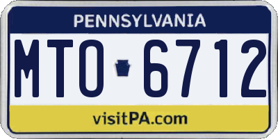 PA license plate MTO6712