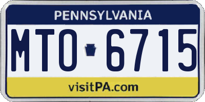 PA license plate MTO6715