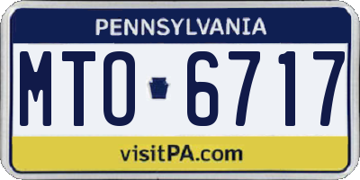 PA license plate MTO6717