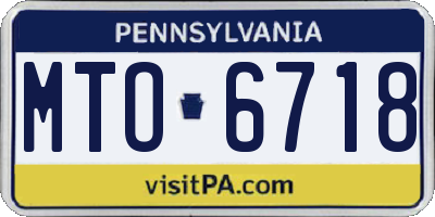 PA license plate MTO6718
