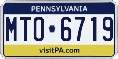 PA license plate MTO6719