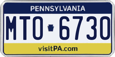PA license plate MTO6730