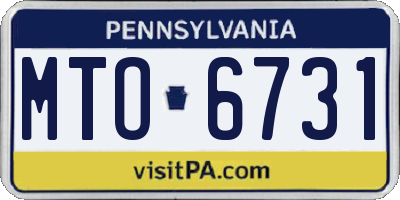 PA license plate MTO6731