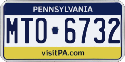 PA license plate MTO6732