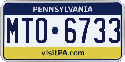 PA license plate MTO6733
