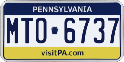 PA license plate MTO6737