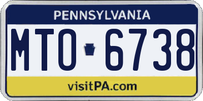 PA license plate MTO6738