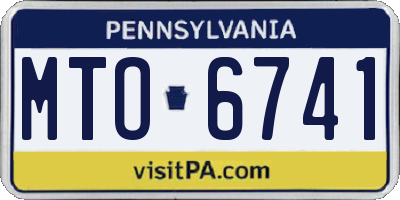 PA license plate MTO6741