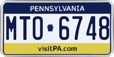PA license plate MTO6748