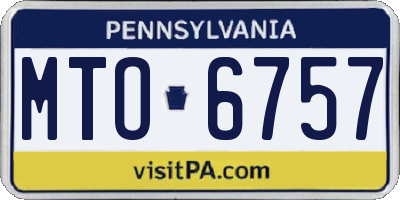 PA license plate MTO6757