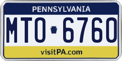 PA license plate MTO6760