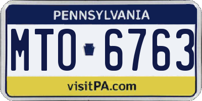 PA license plate MTO6763