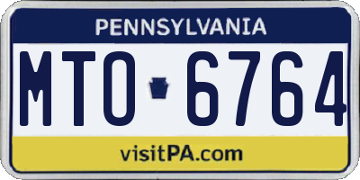 PA license plate MTO6764