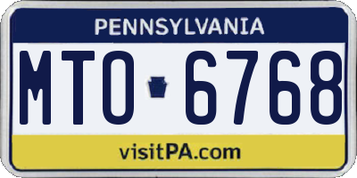 PA license plate MTO6768