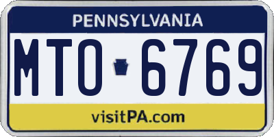 PA license plate MTO6769
