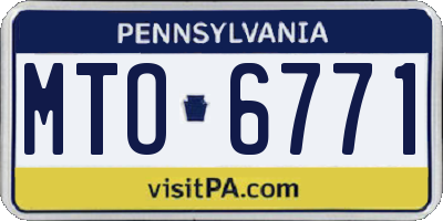 PA license plate MTO6771