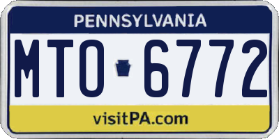 PA license plate MTO6772