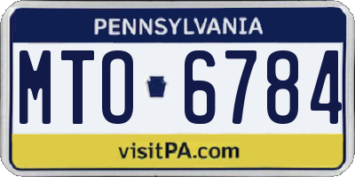 PA license plate MTO6784