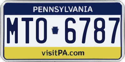 PA license plate MTO6787
